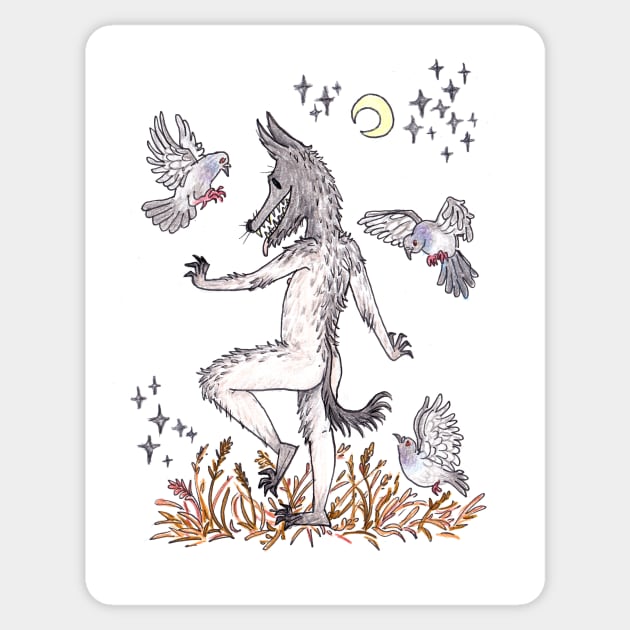 Lycanthropy Werewolf Child Sticker by sadnettles